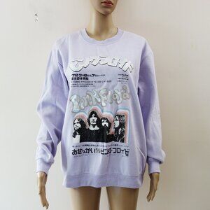 NWT! Vinyl Icons Pink Floyd Graphic Sweatshirt lilac Fleece lIned (M)